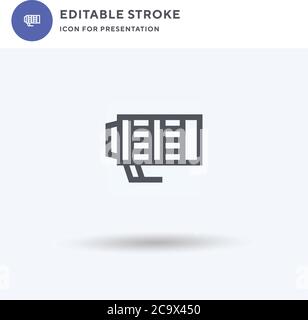 Telephoto icon vector, filled flat sign, solid pictogram isolated on white, logo illustration. Telephoto icon for presentation. Stock Vector