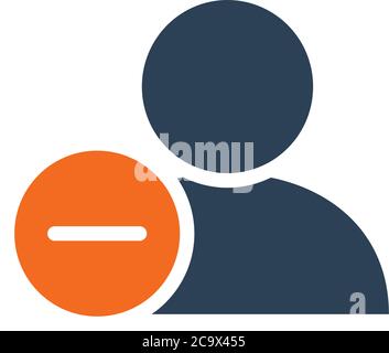 User profile with minus line icon. Rejected customer, unfollow symbol Stock Vector