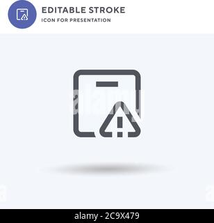 Important Delivery icon vector, filled flat sign, solid pictogram isolated on white, logo illustration. Important Delivery icon for presentation. Stock Vector