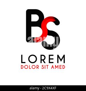 BS Letter black logo with gradient arrow Stock Vector