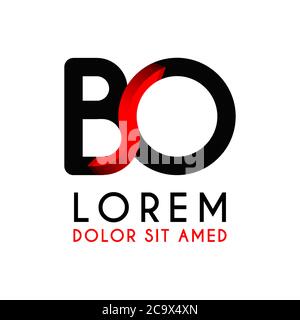 BO Letter black logo with gradient arrow Stock Vector