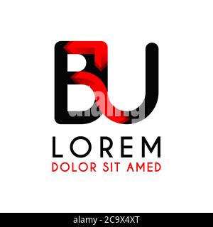 BU Letter black logo with gradient arrow Stock Vector
