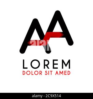 AA Letter black logo with gradient arrow Stock Vector