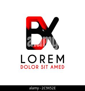 BX Letter black logo with gradient arrow Stock Vector