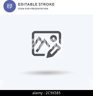 Edit Image icon vector, filled flat sign, solid pictogram isolated on white, logo illustration. Edit Image icon for presentation. Stock Vector