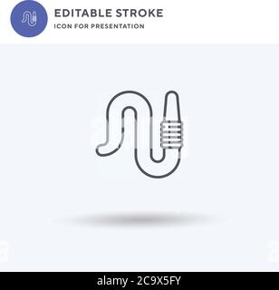 Worm icon vector, filled flat sign, solid pictogram isolated on white, logo illustration. Worm icon for presentation. Stock Vector