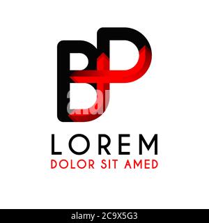 BO Letter black logo with gradient arrow Stock Vector