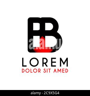 BB Letter black logo with gradient arrow Stock Vector