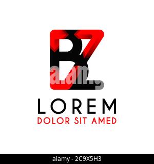 BZ Letter black logo with gradient arrow Stock Vector