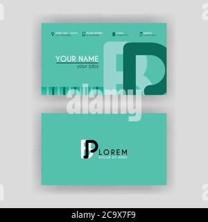 Simple Business Card with initial letter BP rounded edges. PB logo can be used for marketing, advertising, promotion, company logo, identification, bu Stock Vector