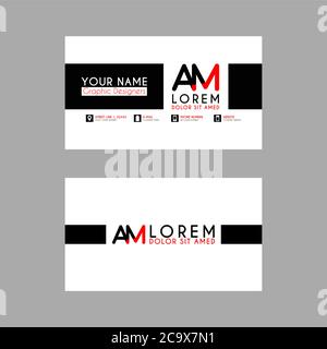 letter am ma simple colorful linked logo vector Stock Vector Image ...