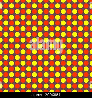 red and yellow circle seamless pattern vector illustration background Stock Vector