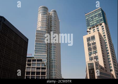 06.06.2019, Berlin, Germany, Europe - View of the Upper West ensemble of buildings with the hotels Motel One and the Waldorf Astoria. Stock Photo