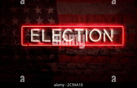 Presidential Election Political Graphic Art Neon Sign Election Stock Photo