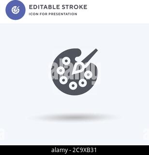 Paint Palette icon vector, filled flat sign, solid pictogram isolated on white, logo illustration. Paint Palette icon for presentation. Stock Vector