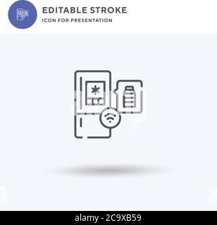 Smart Fridge icon vector, filled flat sign, solid pictogram isolated on white, logo illustration. Smart Fridge icon for presentation. Stock Vector