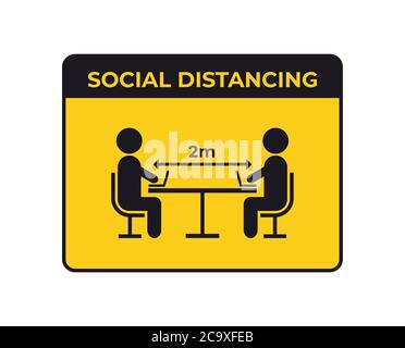 Social Distance Work Signs Workplace safety sign social distance concept Stock Vector Image & Art ...