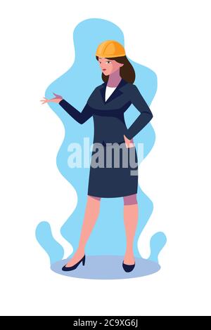Woman engineer design, Worker profession industry construction technology and occupation theme Vector illustration Stock Vector