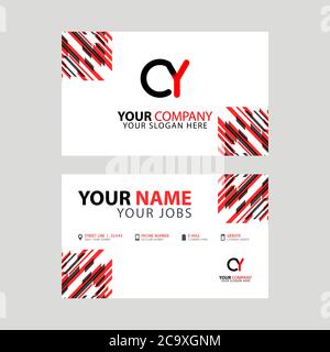 the CY logo letter with box decoration on the edge, and a bonus business card with a modern and horizontal layout. Stock Vector