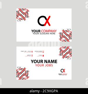 the CX logo letter with box decoration on the edge, and a bonus business card with a modern and horizontal layout. Stock Vector