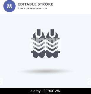 Shin Guards icon vector, filled flat sign, solid pictogram isolated on white, logo illustration. Shin Guards icon for presentation. Stock Vector