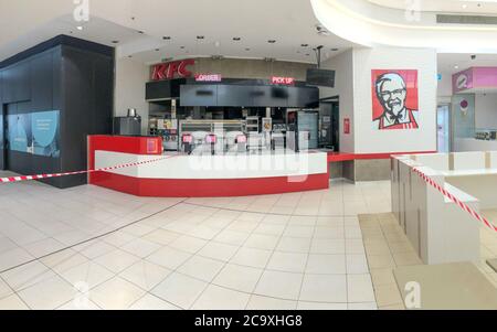 Melbourne, Australia - circa May, 2020: Closed KFC counter during COVID-19 pandemic Stock Photo