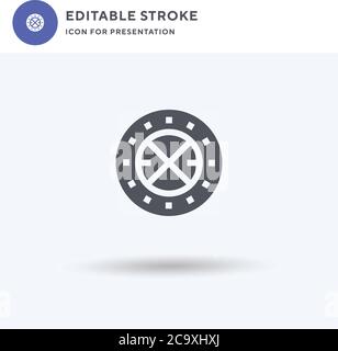 Circular icon vector, filled flat sign, solid pictogram isolated on white, logo illustration. Circular icon for presentation. Stock Vector
