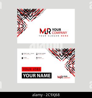 the MR logo letter with box decoration on the edge, and a bonus business card with a modern and horizontal layout. RM Vector Logo Stock Vector