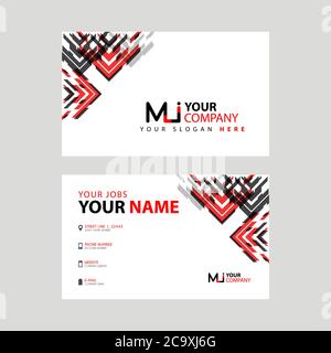 the MI logo letter with box decoration on the edge, and a bonus business card with a modern and horizontal layout. IM Vector Logo Stock Vector