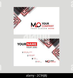 the MO logo letter with box decoration on the edge, and a bonus business card with a modern and horizontal layout. OM Vector Logo Stock Vector