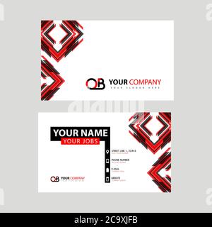 Letter OB logo in black which is included in a name card or simple business card with a horizontal template. BO Logo Concept Stock Vector