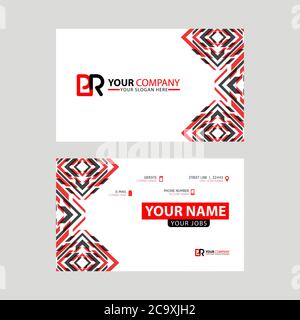 Modern business card templates, with PR logo Letter and horizontal design and red and black colors. RP Logo template Stock Vector