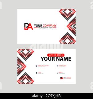 Modern business card templates, with PA logo Letter and horizontal design and red and black colors. AP Logo template Stock Vector