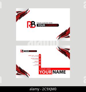 Logo RB design with a black and red business card with horizontal and modern design. BR Logo design Stock Vector
