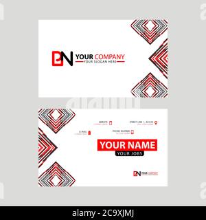 Modern business card templates, with PN logo Letter and horizontal design and red and black colors. NP Logo template Stock Vector