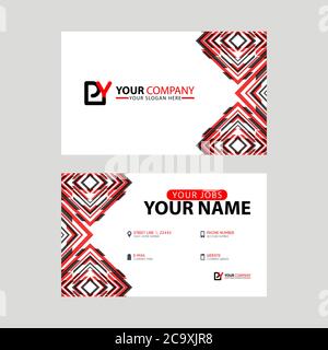 Modern business card templates, with PY logo Letter and horizontal design and red and black colors. YP Logo template Stock Vector