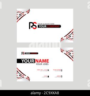 Logo RS design with a black and red business card with horizontal and modern design. SR Logo design Stock Vector