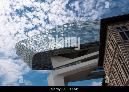 Antwerp, Belgium, July 19, 2020, Detail photo of the harbor house at the port of Antwerp Stock Photo