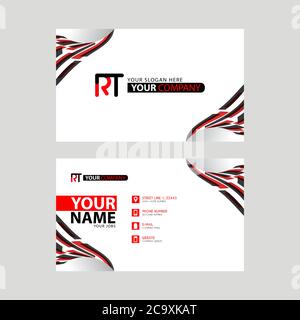 Logo RT design with a black and red business card with horizontal and modern design. TR Logo design Stock Vector