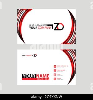 Modern business card templates, with ZO logo Letter and horizontal design and red and black colors. Stock Vector
