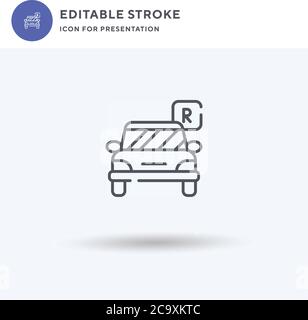 Rent A Car icon vector, filled flat sign, solid pictogram isolated on white, logo illustration. Rent A Car icon for presentation. Stock Vector