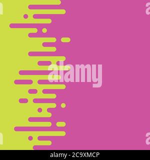 Seamless vector abstract horizontal transition of two colors. Rounded lines blended in. Pink and green contrast. Stock Vector