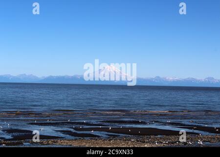 Alaska, Mount Redoubt, Cook Inlet, United States Stock Photo