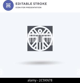 vitruvian man icon on white background. Simple element illustration ...