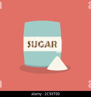 Sugar in package icon in flat style. Vector illustration Stock Vector