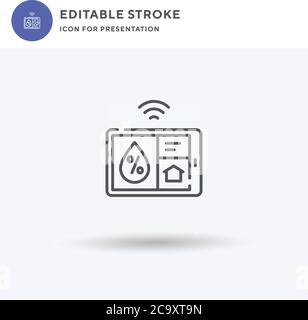 Humidity icon vector, filled flat sign, solid pictogram isolated on white, logo illustration. Humidity icon for presentation. Stock Vector