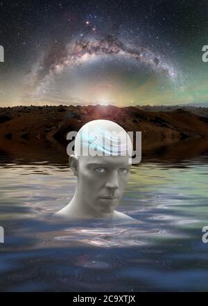 Future consciousness imagination creativity concept Stock Photo