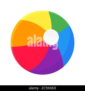 Inflatable bouncing beach ball flat style design vector illustration. Stock Vector