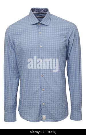 Long slieve blue shirt Stock Photo