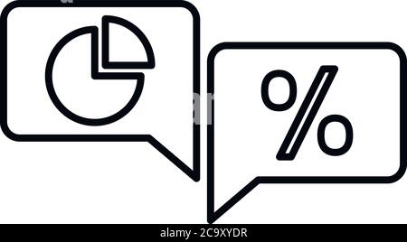 Conversion rate chat icon. Outline conversion rate chat vector icon for web design isolated on white background Stock Vector